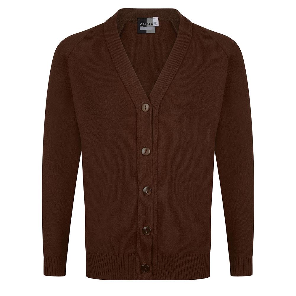 Girls Knitted Cardigan in Black | Navy | Grey | Bottle | Maroon | Brown | Red | Royal | Purple - Schoolwear Centres | School Uniform Centres