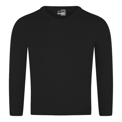 Boys Knitted V-Neck Jumpers in Black | Navy | Grey | Bottle | Maroon | Brown | Red | Royal | Purple - Schoolwear Centres | School Uniform Centres