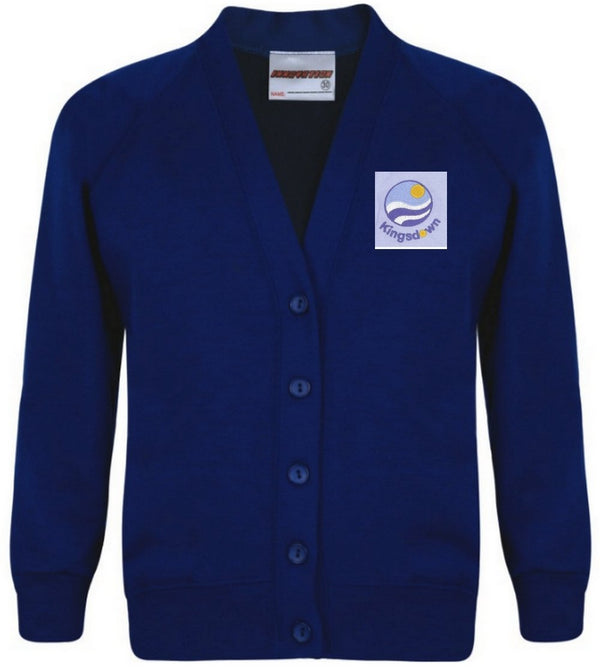 Kingsdown School - Royal Sweatshirt Cardigan with School Logo - Schoolwear Centres | School Uniform Centres