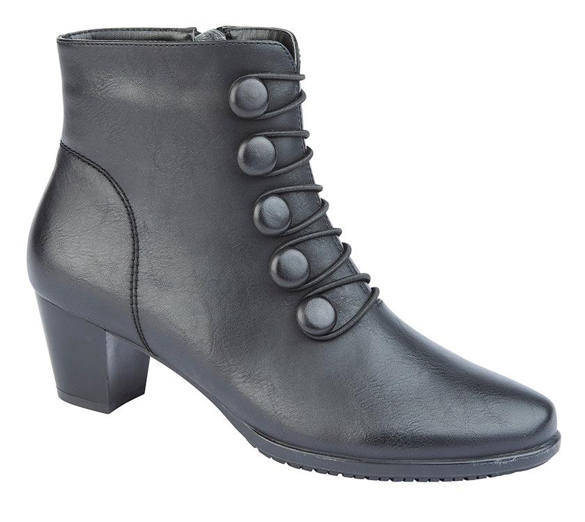 CIPRIATA  [MF]  'LUCILLA'  Button & Inside YKK Zip Ankle Boot - Schoolwear Centres | School Uniform Centres