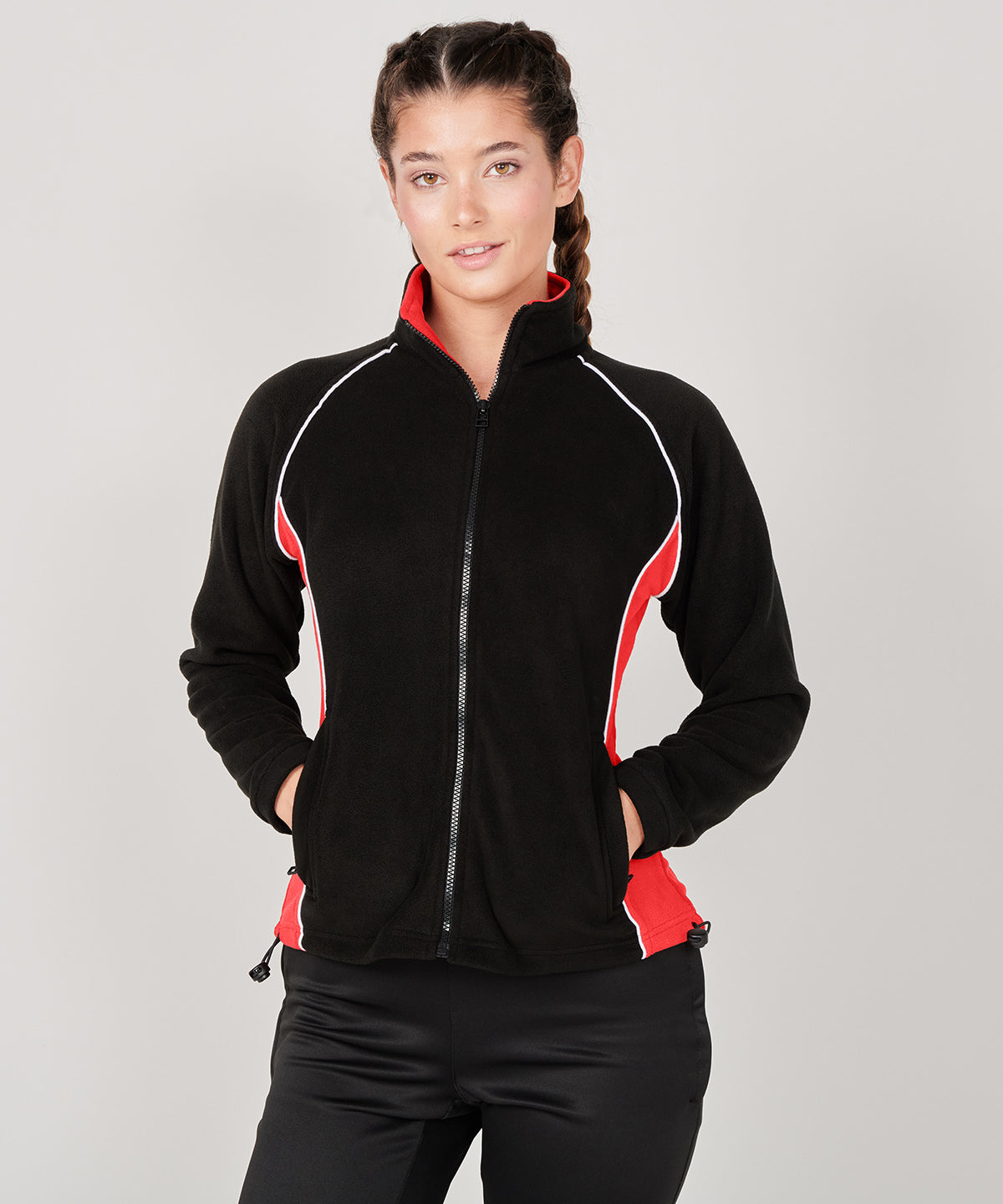 Women's piped microfleece jacket