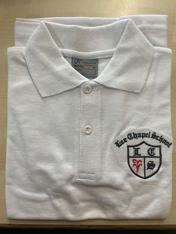 Lee Chapel Primary School - White Polo Shirt with School Logo - Schoolwear Centres | School Uniform Centres