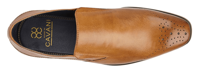 CAVANI  Twin Gusset Brogue (men) Shoe | Black | Tan - Schoolwear Centres | School Uniforms near me