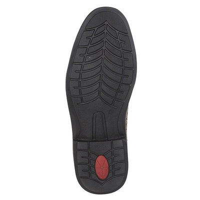 ROAMERS  Full Fitting 5 Eye Lace Gibson | Brown Leather | Black - Schoolwear Centres | School Uniforms near me