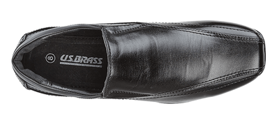 USBRASS (M 612A) 'STUD/PROFILE' Black Leather PU Shoe - Schoolwear Centres | School Uniform Centres
