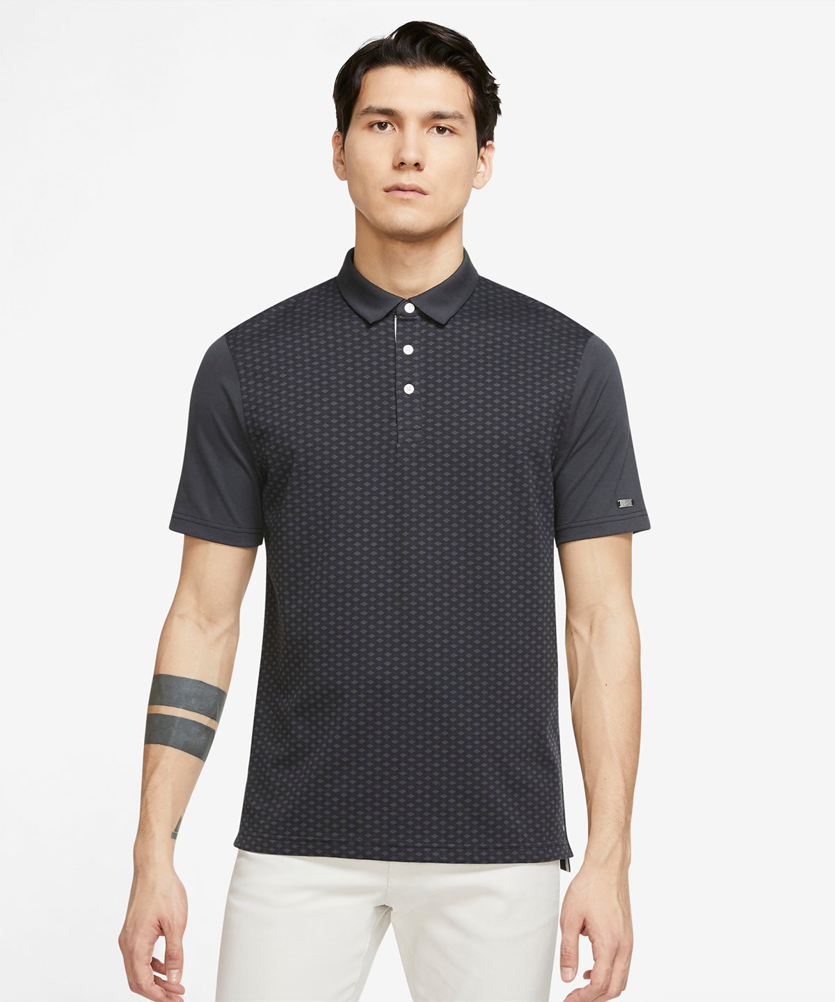 Dark Smoke Grey Brushed Silver Nike Player argyle print polo