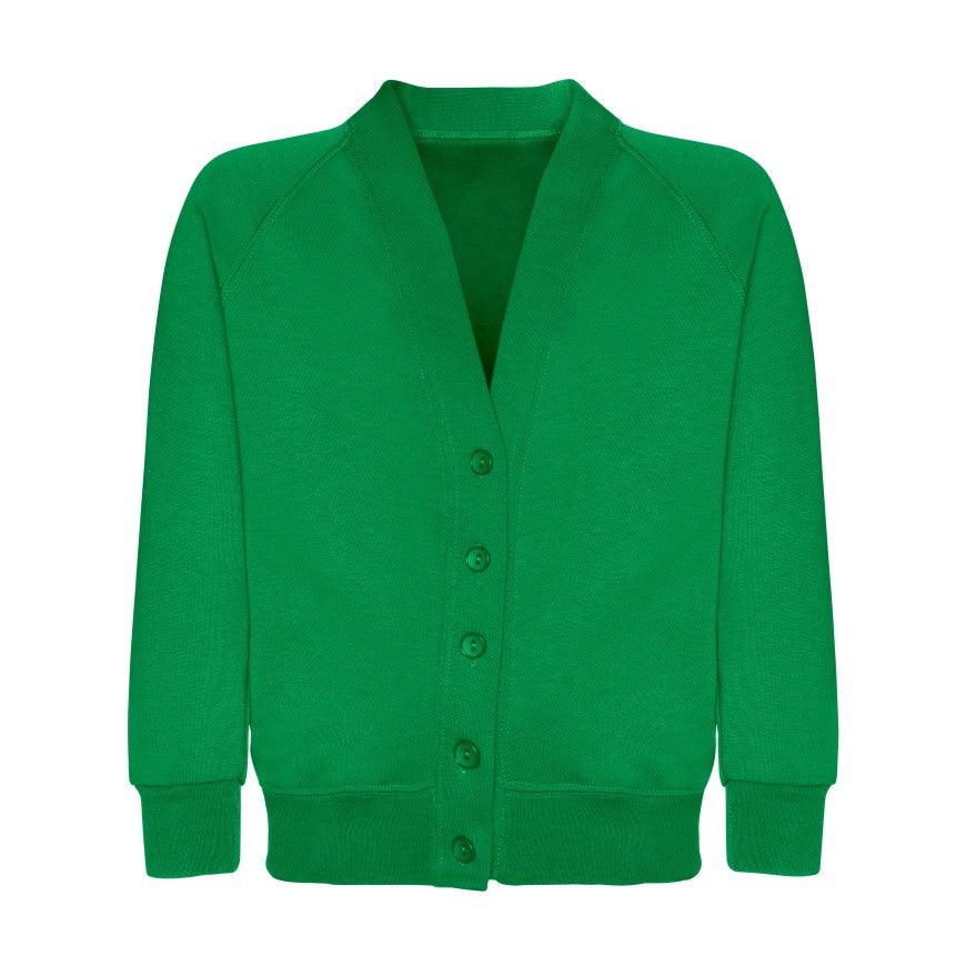 Notley Green Primary School | Emerald Sweatshirt Cardigan with School Logo - Schoolwear Centres | School Uniforms near me