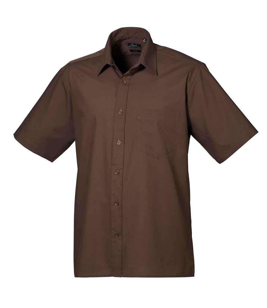 Premier Short Sleeve Poplin Shirt | Brown Shirt Premier style-pr202 Schoolwear Centres