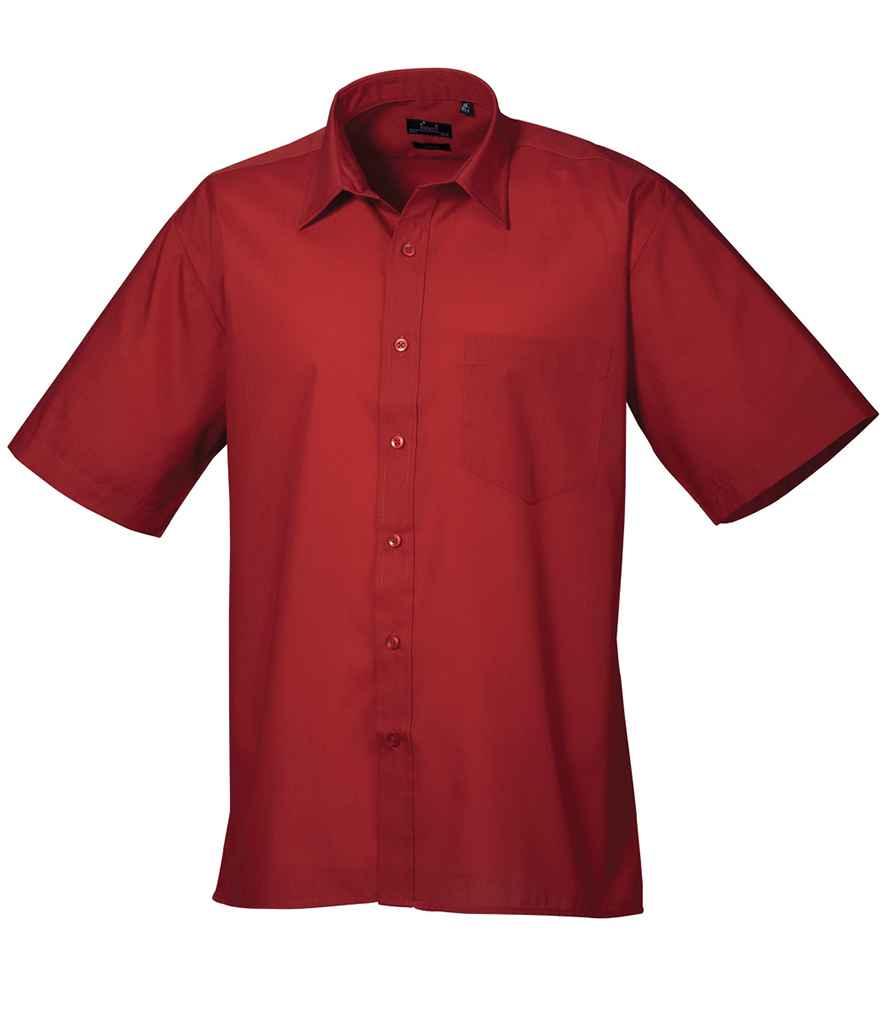 Premier Short Sleeve Poplin Shirt | Burgundy Shirt Premier style-pr202 Schoolwear Centres