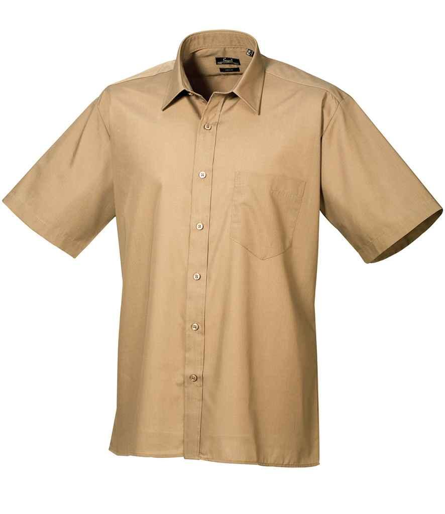 Premier Short Sleeve Poplin Shirt | Khaki Shirt Premier style-pr202 Schoolwear Centres