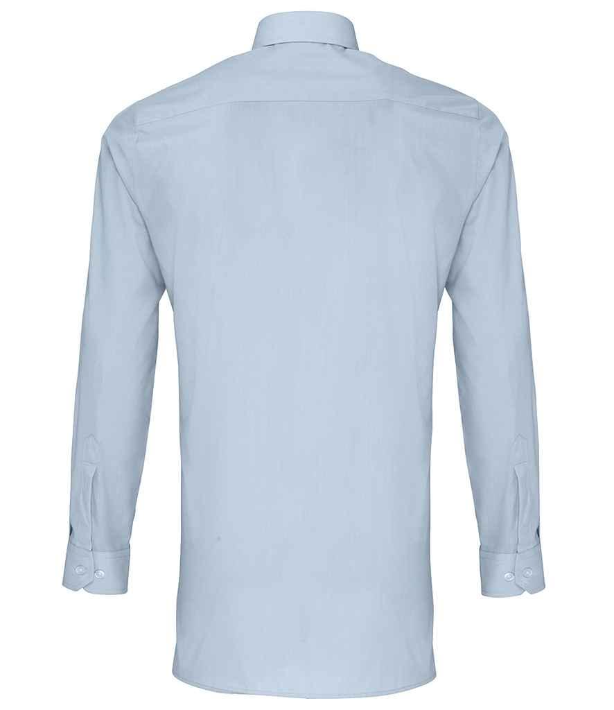 Premier Long Sleeve Fitted Poplin Shirt | Light Blue Shirt Premier style-pr204 Schoolwear Centres