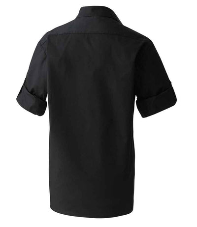 Premier Roll Sleeve Poplin Shirt | Black Shirt Premier style-pr206 Schoolwear Centres
