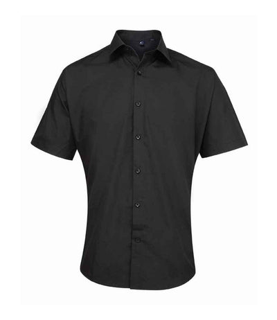 Premier Supreme Short Sleeve Poplin Shirt | Black Shirt Premier style-pr209 Schoolwear Centres