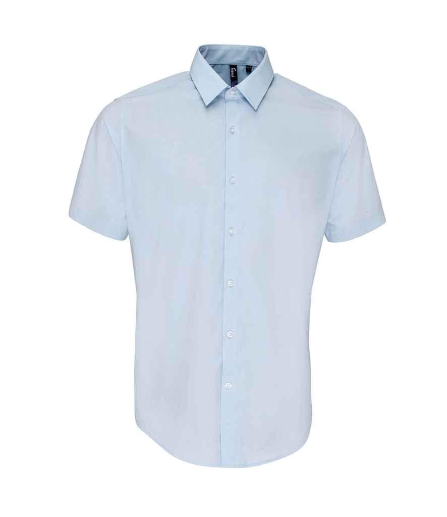 Premier Supreme Short Sleeve Poplin Shirt | Light Blue Shirt Premier style-pr209 Schoolwear Centres