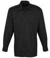 Premier Long Sleeve Pilot Shirt | Black Shirt Premier style-pr210 Schoolwear Centres