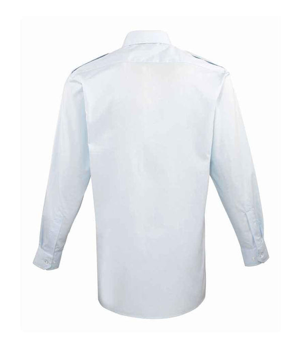 Premier Long Sleeve Pilot Shirt | Light Blue Shirt Premier style-pr210 Schoolwear Centres