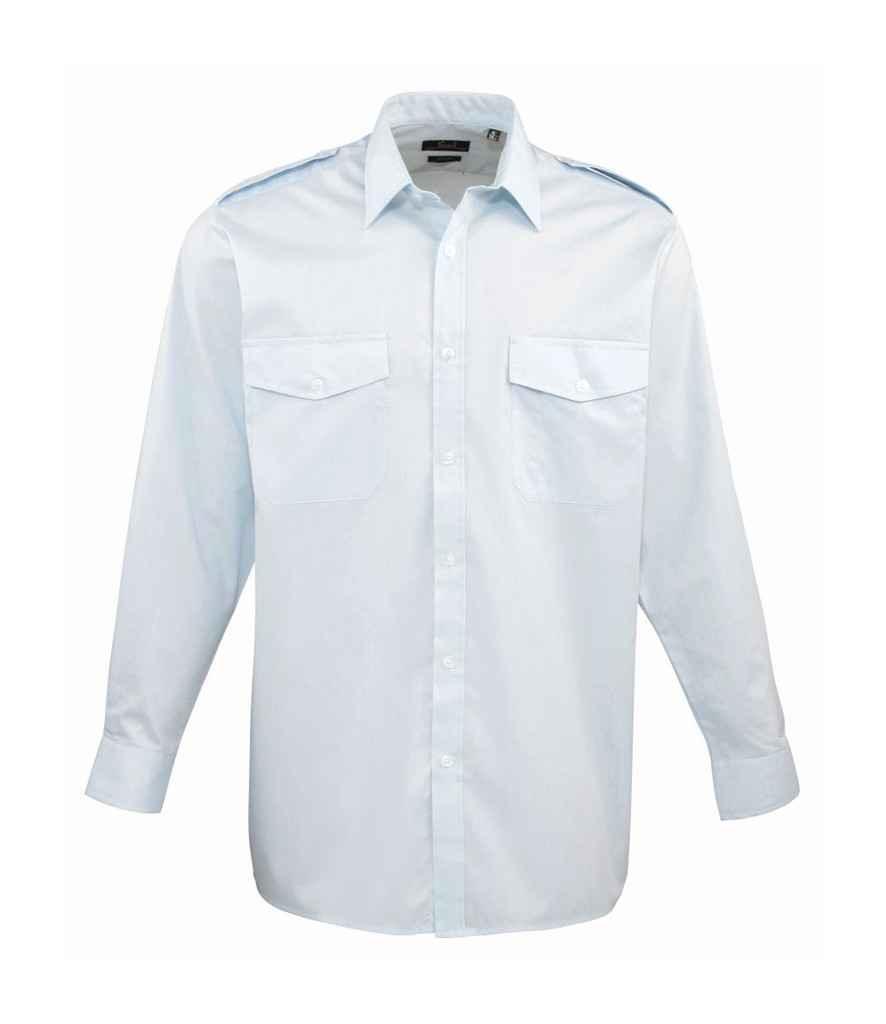 Premier Long Sleeve Pilot Shirt | Light Blue Shirt Premier style-pr210 Schoolwear Centres