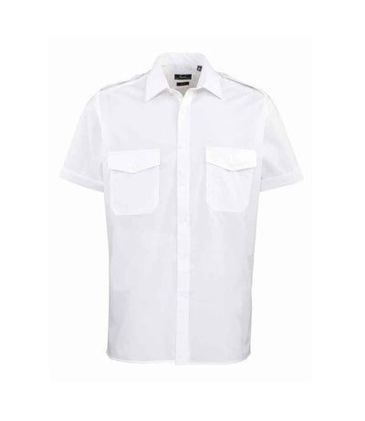Premier Short Sleeve Pilot Shirt | White Shirt Premier style-pr212 Schoolwear Centres