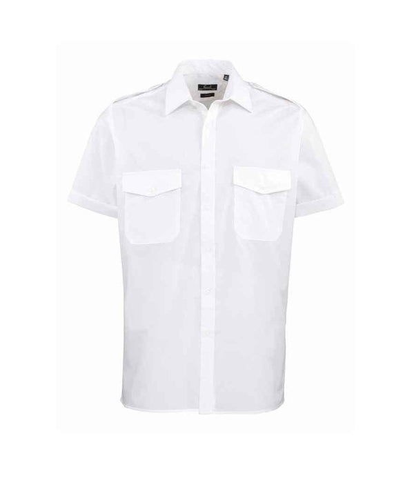Premier Short Sleeve Pilot Shirt | White Shirt Premier style-pr212 Schoolwear Centres