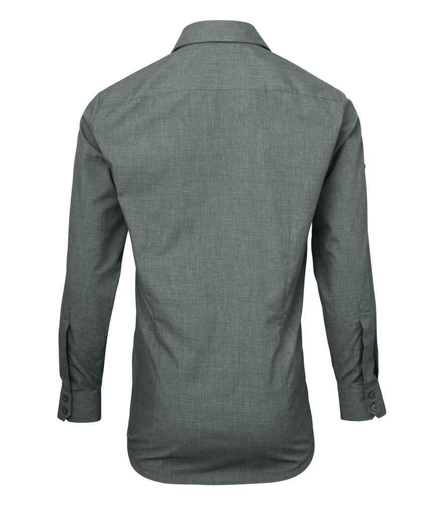 Premier Cross-Dye Roll Sleeve Shirt | Grey Denim Shirt Premier style-pr217 Schoolwear Centres