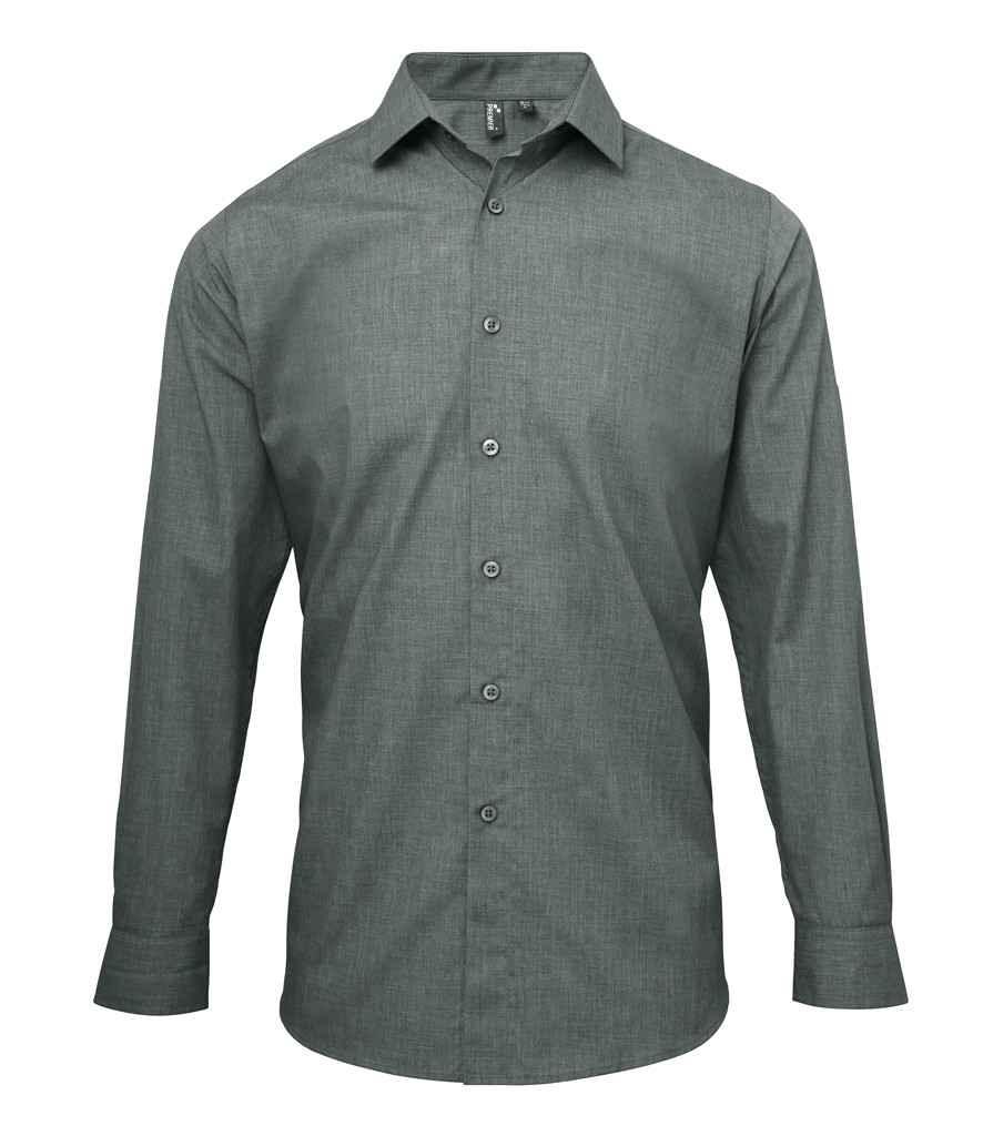 Premier Cross-Dye Roll Sleeve Shirt | Grey Denim Shirt Premier style-pr217 Schoolwear Centres