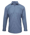 Premier Cross-Dye Roll Sleeve Shirt | Indigo Denim Shirt Premier style-pr217 Schoolwear Centres