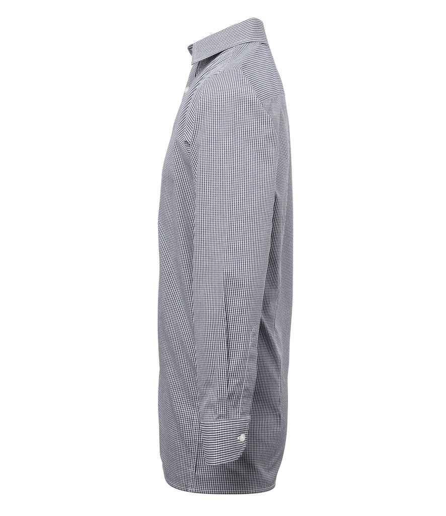 Premier Gingham Long Sleeve Shirt | Navy/White Shirt Premier style-pr220 Schoolwear Centres