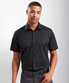 Stretch fit cotton poplin short sleeve shirt