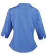 Premier Ladies 3/4 Sleeve Poplin Blouse | Royal Blue Shirt Premier style-pr305 Schoolwear Centres