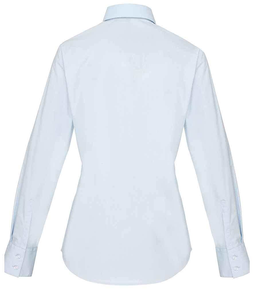 Premier Ladies Supreme Long Sleeve Poplin Shirt | Light Blue Shirt Premier style-pr307 Schoolwear Centres