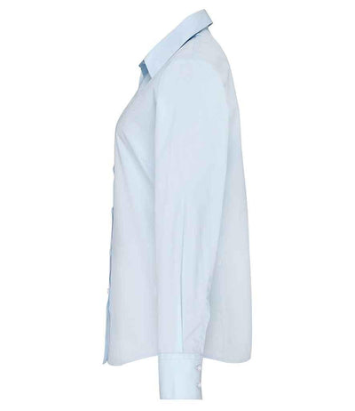 Premier Ladies Supreme Long Sleeve Poplin Shirt | Light Blue Shirt Premier style-pr307 Schoolwear Centres