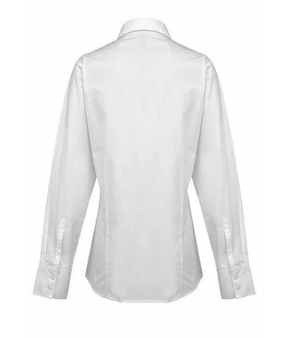 Premier Ladies Supreme Long Sleeve Poplin Shirt | White Shirt Premier style-pr307 Schoolwear Centres