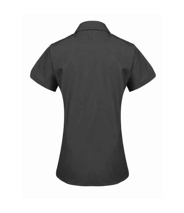 Premier Ladies Supreme Short Sleeve Poplin Shirt | Black Shirt Premier style-pr309 Schoolwear Centres