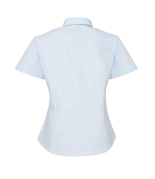 Premier Ladies Supreme Short Sleeve Poplin Shirt | Light Blue Shirt Premier style-pr309 Schoolwear Centres
