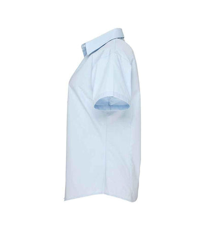 Premier Ladies Supreme Short Sleeve Poplin Shirt | Light Blue Shirt Premier style-pr309 Schoolwear Centres