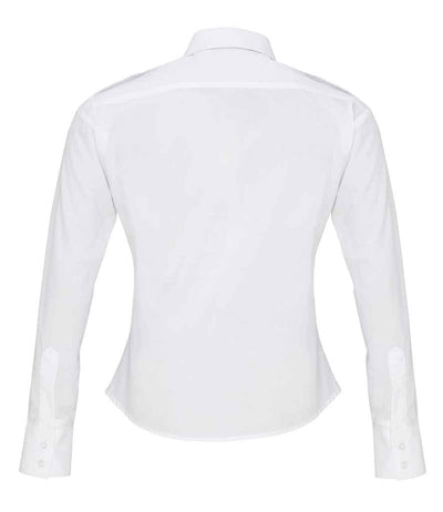 Premier Ladies Long Sleeve Pilot Shirt | White Shirt Premier style-pr310 Schoolwear Centres