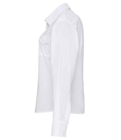 Premier Ladies Long Sleeve Pilot Shirt | White Shirt Premier style-pr310 Schoolwear Centres