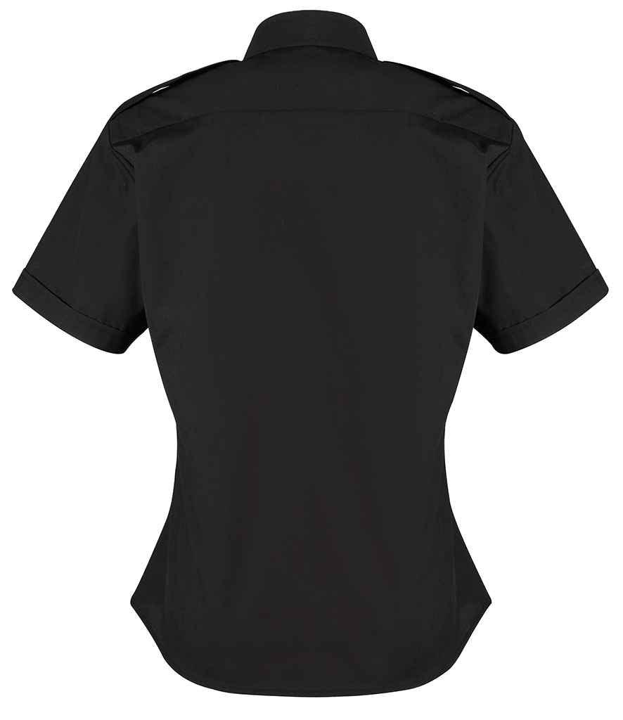 Premier Ladies Short Sleeve Pilot Shirt | Black Shirt Premier style-pr312 Schoolwear Centres