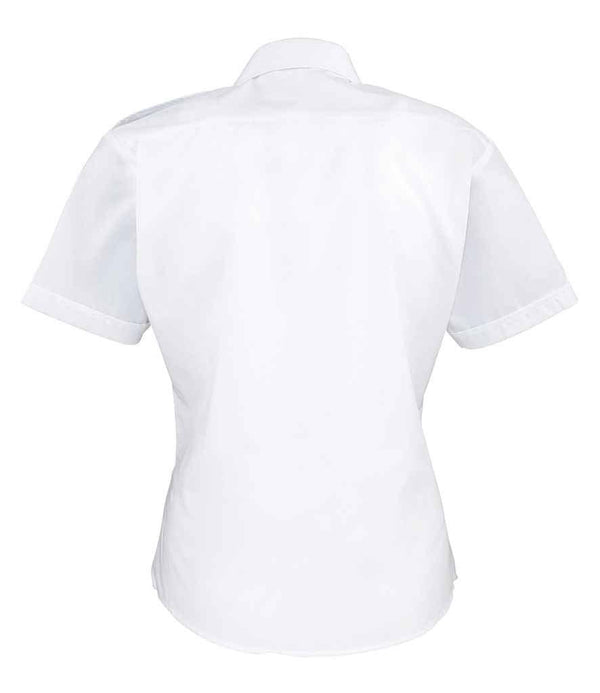 Premier Ladies Short Sleeve Pilot Shirt | White Shirt Premier style-pr312 Schoolwear Centres