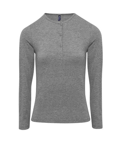 Premier Ladies Long John Roll Sleeve T-Shirt | Grey Marl T-Shirt Premier style-pr318 Schoolwear Centres