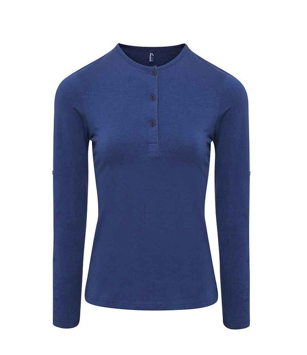 Premier Ladies Long John Roll Sleeve T-Shirt | Indigo Denim T-Shirt Premier style-pr318 Schoolwear Centres
