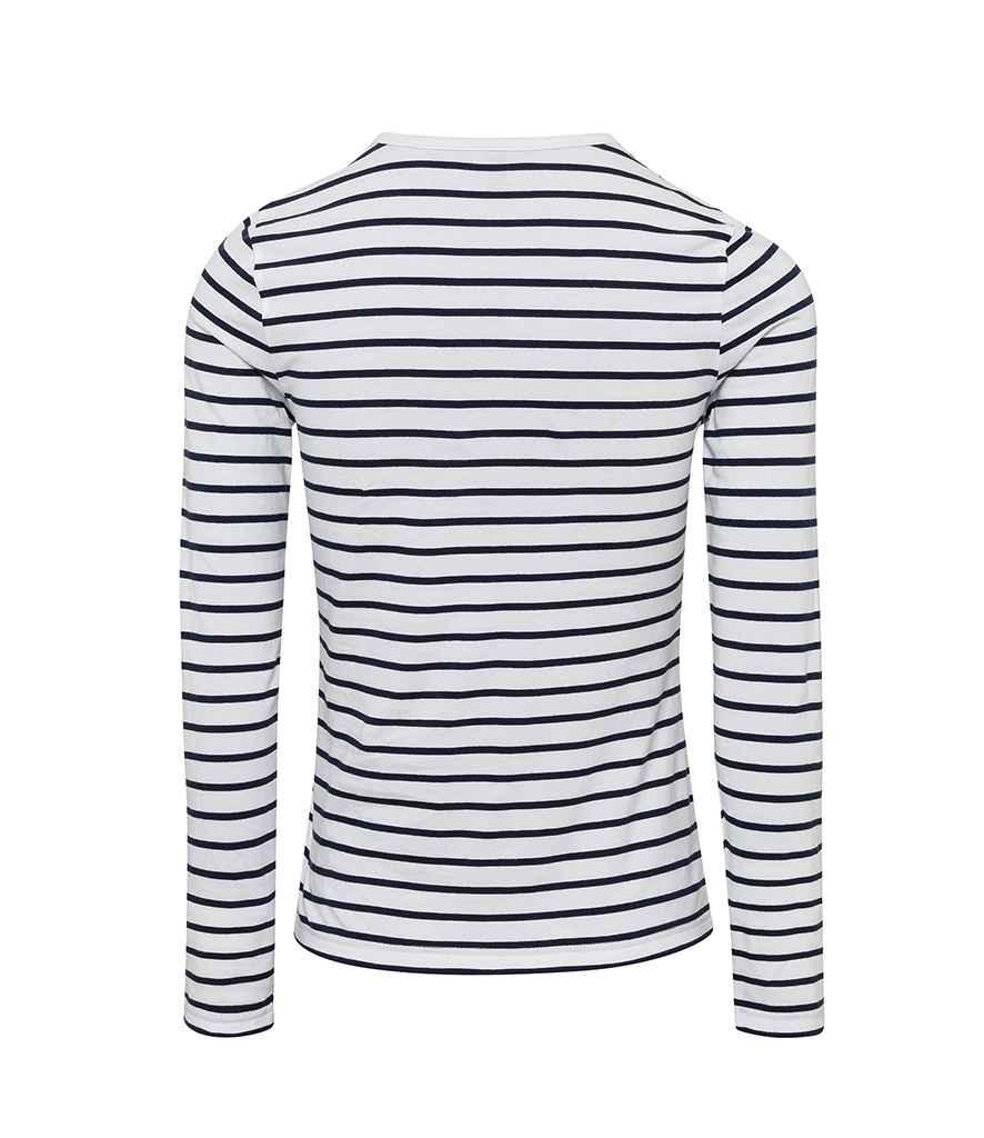 Premier Ladies Long John Roll Sleeve T-Shirt | White/Navy T-Shirt Premier style-pr318 Schoolwear Centres