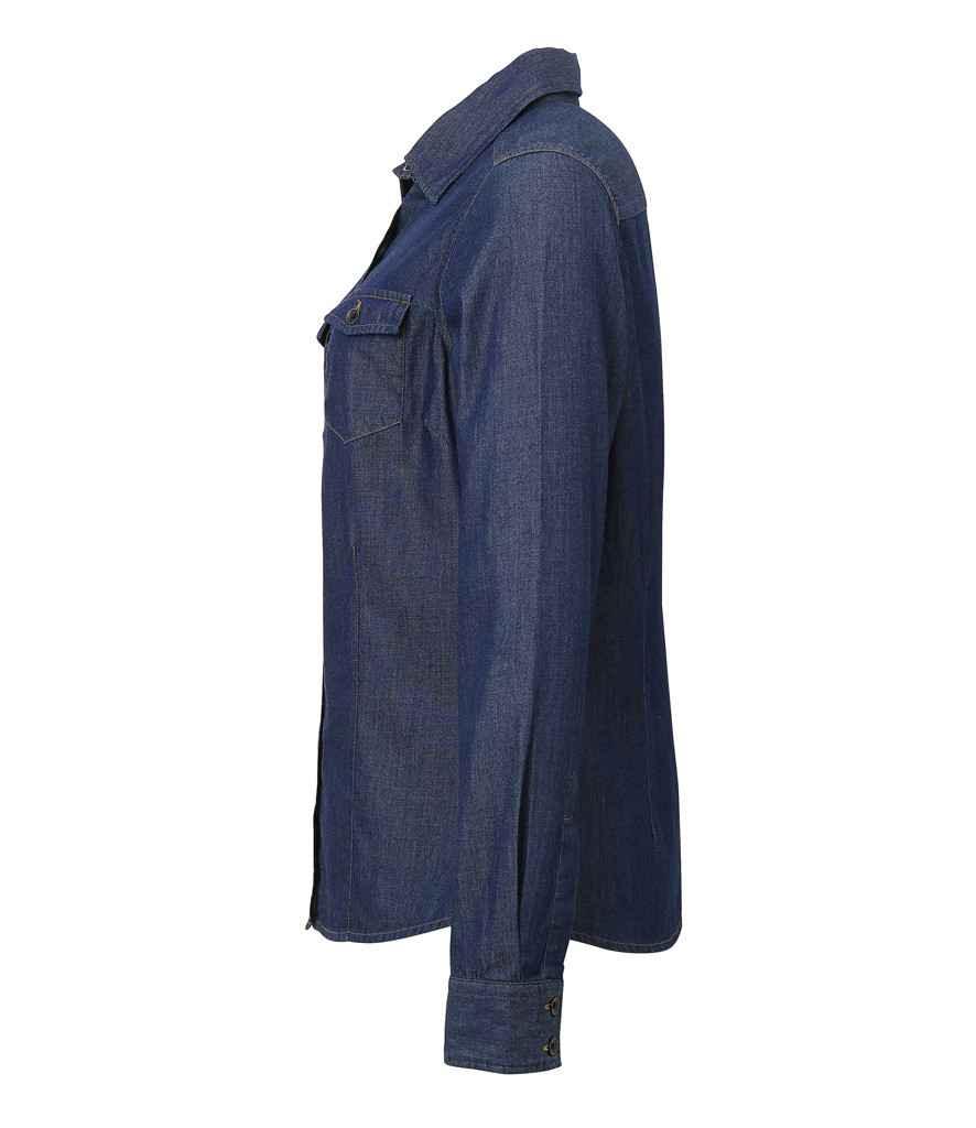 Premier Ladies Jeans Stitch Denim Shirt | Indigo Denim Shirt Premier style-pr322 Schoolwear Centres