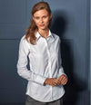 Premier Ladies Signature Long Sleeve Oxford Shirt | White Shirt Premier style-pr334 Schoolwear Centres