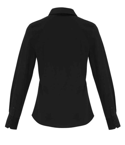 Premier Ladies Long Sleeve Stretch Fit Poplin Shirt | Black Shirt Premier style-pr344 Schoolwear Centres