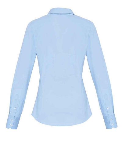 Premier Ladies Long Sleeve Stretch Fit Poplin Shirt | Pale Blue Shirt Premier style-pr344 Schoolwear Centres