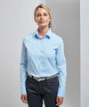 Women's stretch fit cotton poplin long sleeve blouse