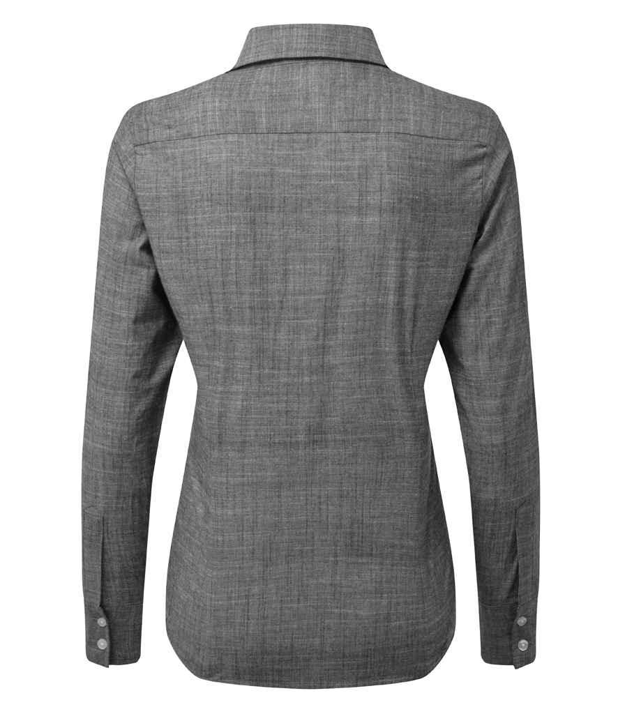 Premier Ladies Long Sleeve Chambray Shirt | Grey Shirt Premier style-pr345 Schoolwear Centres