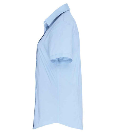 Premier Ladies Short Sleeve Stretch Fit Poplin Shirt | Pale Blue Shirt Premier style-pr346 Schoolwear Centres