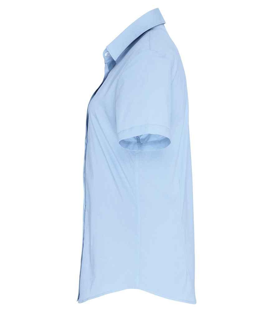 Premier Ladies Short Sleeve Stretch Fit Poplin Shirt | Pale Blue Shirt Premier style-pr346 Schoolwear Centres